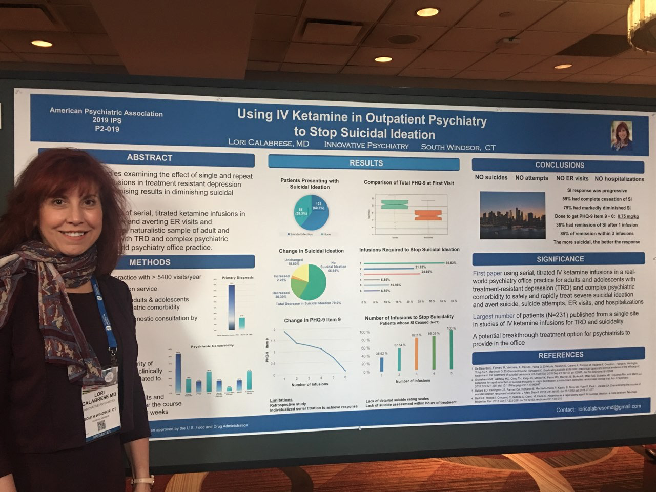 Dr. Calabrese's poster presentation about ketamine stopping suicidality and innovation and collaboration improve access to care.